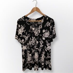 Torrid Studio Knit Choker Neck Surplice Babydoll Top Size 0 (L/12)